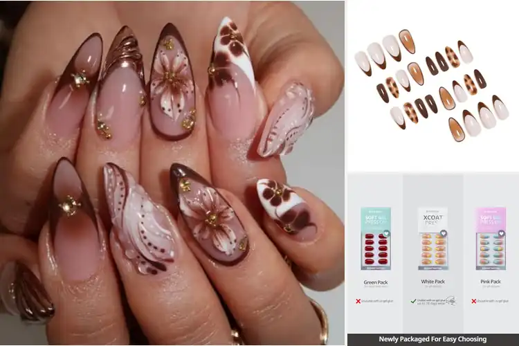 Detailed view of Best Brown Nails: Easy, Stylish Press-On Designs for Home