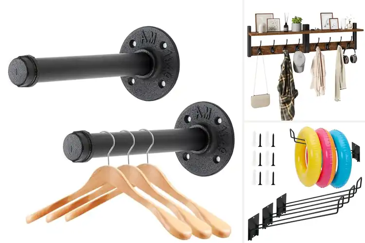 Detailed view of Best Floating Hanger Racks: Stylish Space Savers